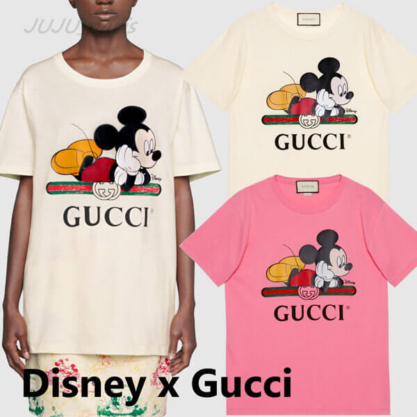 限定コラボ グッチ Disney 2020SS ミッキーマウスTシャツ★2色 492347 XJB7W 9756