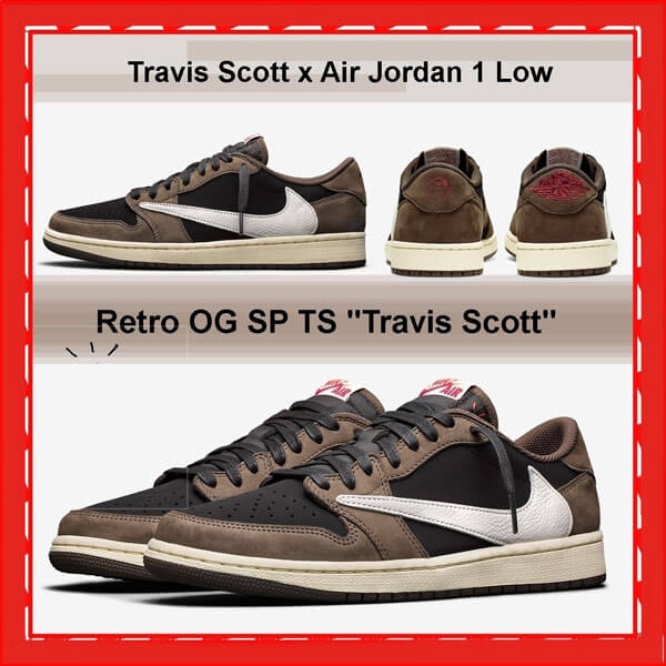 ナイキ ジョーダン トラビス 偽物★Travis Scott x  エアージョーダン 1 Retro Low OG SP AW19 Mocha CQ4277-001 茶色