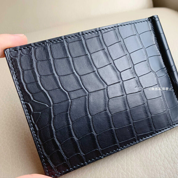 (エルメススーパーコピー)ポーカー財布マネークリップ付き2つ折り クロコ1106b21233