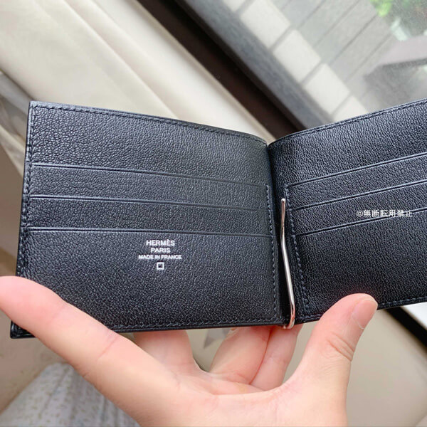 (エルメススーパーコピー)ポーカー財布マネークリップ付き2つ折り クロコ1106b21233