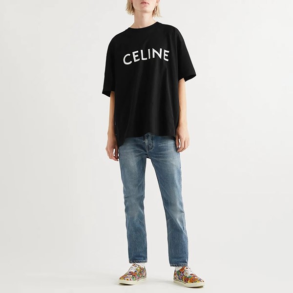 ★超人気 セリーヌ tシャツ 激安 偽物 クルーネック ロゴTシャツ  2色 2X308916G.38A