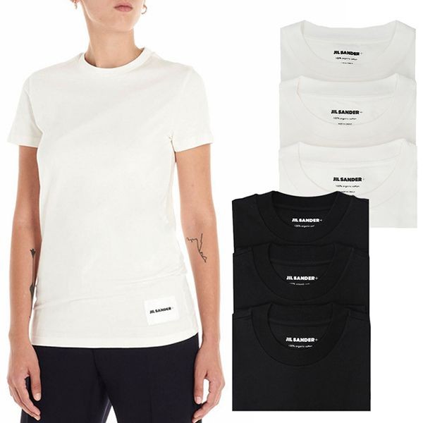 3枚セット【ジルサンダー】裾ロゴ 半袖 Tシャツ コピー J40GC0001J45048100