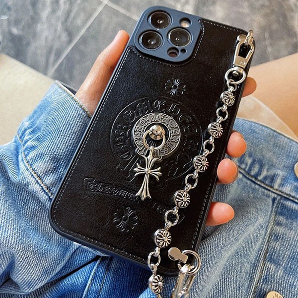 クロムハーツ iphone16ケース コピー CHクロス アイフォンケース チェーン 25032401