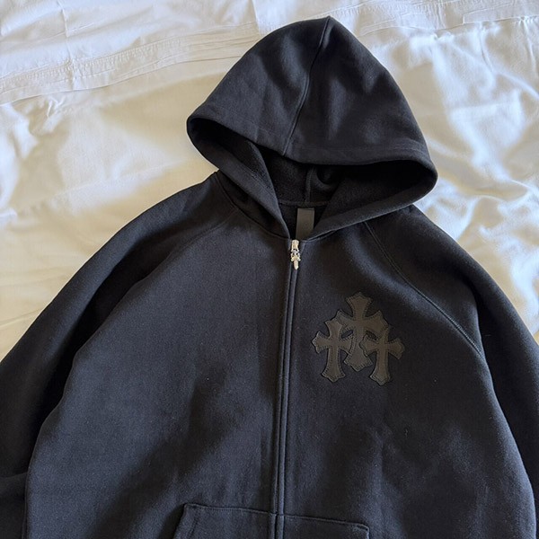 【かわいくて上品♪】クロムハーツ ワイノットパーカー コピー 黒 c15111804