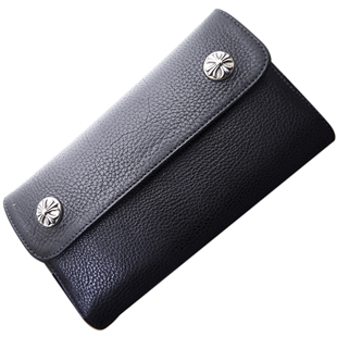クロムハーツ スーパーコピー ウェーブ・クロスボタン・ブラック・ヘビーレザー  Heavy Leather w/Cross Buttons cho47
